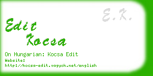 edit kocsa business card